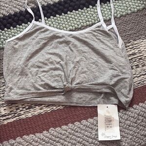 Dippin' Daisy's Gray Tie Front Crop Camisole